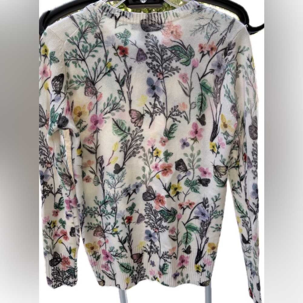 Saks Fifth Avenue Multicolor Floral Cashmere Sweater